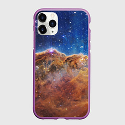 Чехол iPhone 11 Pro матовый Туманность Киля, цвет: 3D-фиолетовый