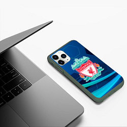 Чехол iPhone 11 Pro матовый Liverpool Абстракция, цвет: 3D-темно-зеленый — фото 2