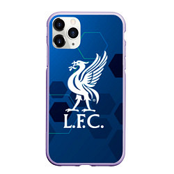 Чехол iPhone 11 Pro матовый Liverpool шестиугольники абстракция, цвет: 3D-светло-сиреневый