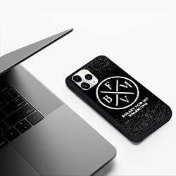 Чехол iPhone 11 Pro матовый Bullet For My Valentine с потертостями на темном ф, цвет: 3D-черный — фото 2