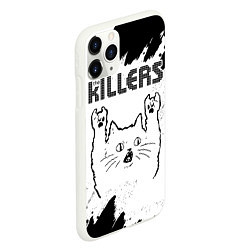 Чехол iPhone 11 Pro матовый The Killers рок кот на светлом фоне, цвет: 3D-белый — фото 2