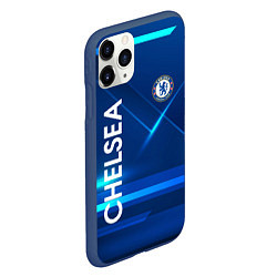 Чехол iPhone 11 Pro матовый Chelsea Синяя абстракция, цвет: 3D-тёмно-синий — фото 2