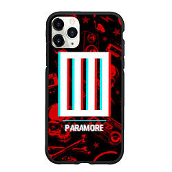 Чехол iPhone 11 Pro матовый Paramore rock glitch, цвет: 3D-черный