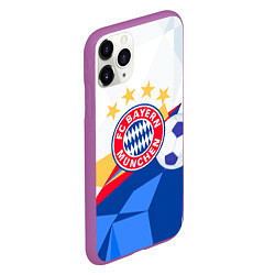 Чехол iPhone 11 Pro матовый Bayern munchen Абстракция геометрии, цвет: 3D-фиолетовый — фото 2