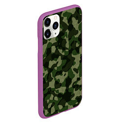 Чехол iPhone 11 Pro матовый Камуфляж зелёного цвета, цвет: 3D-фиолетовый — фото 2