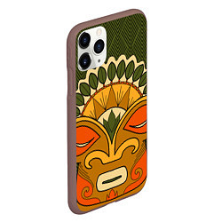 Чехол iPhone 11 Pro матовый Polynesian tiki HUMBLE, цвет: 3D-коричневый — фото 2