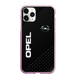 Чехол iPhone 11 Pro матовый Opel Карбон, цвет: 3D-розовый