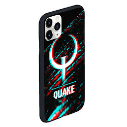 Чехол iPhone 11 Pro матовый Quake в стиле glitch и баги графики на темном фоне, цвет: 3D-черный — фото 2