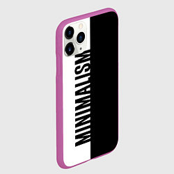 Чехол iPhone 11 Pro матовый MINIMALISM - BLACK AND WHITE, цвет: 3D-фиолетовый — фото 2