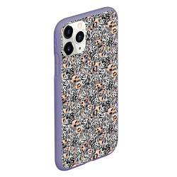 Чехол iPhone 11 Pro матовый Тигрово-леопардовый геометрический, цвет: 3D-серый — фото 2