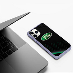 Чехол iPhone 11 Pro матовый Land rover Зелёная абстракция, цвет: 3D-светло-сиреневый — фото 2