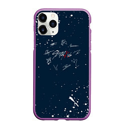 Чехол iPhone 11 Pro матовый Stray Kids - брызги, цвет: 3D-фиолетовый