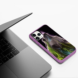 Чехол iPhone 11 Pro матовый Волчица - друид, цвет: 3D-фиолетовый — фото 2