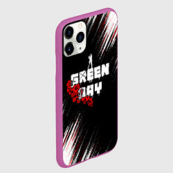 Чехол iPhone 11 Pro матовый Green day - абстракция, цвет: 3D-фиолетовый — фото 2