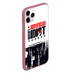 Чехол iPhone 11 Pro матовый Green day american idiot - rock, цвет: 3D-малиновый — фото 2