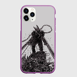 Чехол iPhone 11 Pro матовый Дендзи и его враги, цвет: 3D-фиолетовый