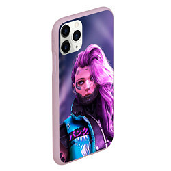 Чехол iPhone 11 Pro матовый Cyberpunk 2077 - Валери V, цвет: 3D-розовый — фото 2