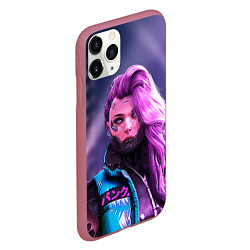 Чехол iPhone 11 Pro матовый Cyberpunk 2077 - Валери V, цвет: 3D-малиновый — фото 2