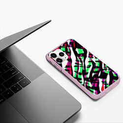 Чехол iPhone 11 Pro матовый Разноцветная Зебра, цвет: 3D-розовый — фото 2