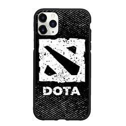 Чехол iPhone 11 Pro матовый Dota с потертостями на темном фоне, цвет: 3D-черный