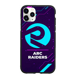 Чехол iPhone 11 Pro матовый Символ ARC Raiders в неоновых цветах на темном фон, цвет: 3D-черный