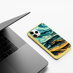 Чехол iPhone 11 Pro матовый Пейзаж в стиле Ван Гога, цвет: 3D-желтый — фото 2