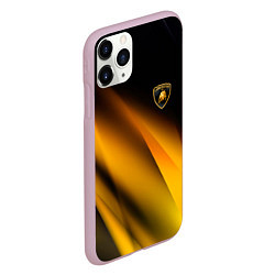 Чехол iPhone 11 Pro матовый Ламборгини - желтая абстракция, цвет: 3D-розовый — фото 2