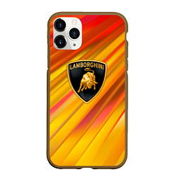 Чехол iPhone 11 Pro матовый Lamborghini - яркая абстракция