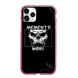 Чехол iPhone 11 Pro матовый SKULL - MOMENTO MORI, цвет: 3D-малиновый