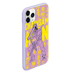 Чехол iPhone 11 Pro матовый Danger Denji art, цвет: 3D-светло-сиреневый — фото 2