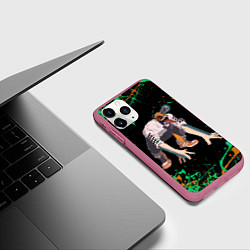 Чехол iPhone 11 Pro матовый Дэндзи на корточках, цвет: 3D-малиновый — фото 2