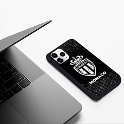 Чехол iPhone 11 Pro матовый Monaco с потертостями на темном фоне, цвет: 3D-черный — фото 2