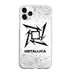 Чехол iPhone 11 Pro матовый Metallica с потертостями на светлом фоне, цвет: 3D-белый