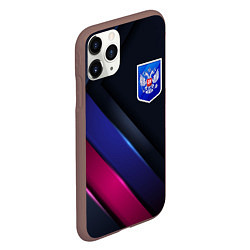 Чехол iPhone 11 Pro матовый Dark Герб России, цвет: 3D-коричневый — фото 2