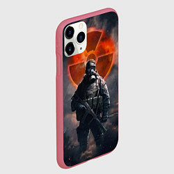 Чехол iPhone 11 Pro матовый STALKER Боец Долга, цвет: 3D-малиновый — фото 2