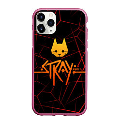 Чехол iPhone 11 Pro матовый Stray cat игра блуждающий кот, цвет: 3D-малиновый