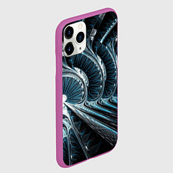Чехол iPhone 11 Pro матовый Кибернетический абстрактный тоннель, цвет: 3D-фиолетовый — фото 2