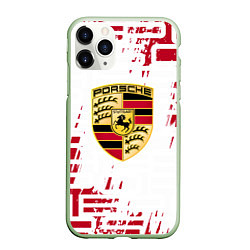 Чехол iPhone 11 Pro матовый Porsche - паттерн