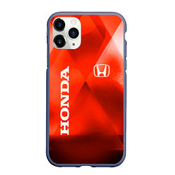 Чехол iPhone 11 Pro матовый Honda - красная абстракция