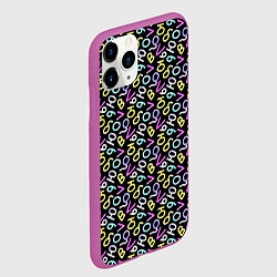 Чехол iPhone 11 Pro матовый Любовь буквы паттерн, цвет: 3D-фиолетовый — фото 2