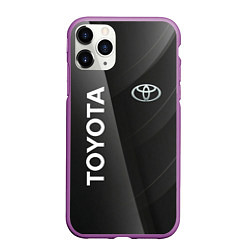 Чехол iPhone 11 Pro матовый Toyota - серая абстракция