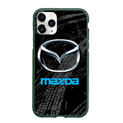 Чехол iPhone 11 Pro матовый Mazda - следы шин