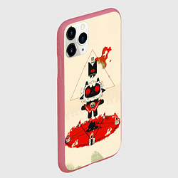 Чехол iPhone 11 Pro матовый Cult of the lamb art, цвет: 3D-малиновый — фото 2