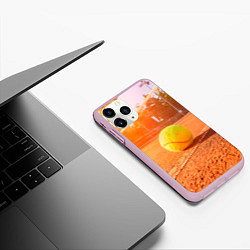 Чехол iPhone 11 Pro матовый Теннис - рассвет, цвет: 3D-розовый — фото 2