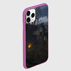 Чехол iPhone 11 Pro матовый STALKER Одиночка Нашёл Артефакт, цвет: 3D-фиолетовый — фото 2