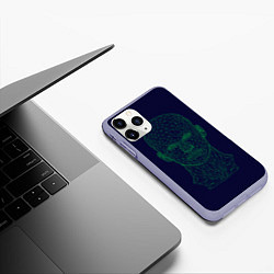 Чехол iPhone 11 Pro матовый Объёмный каркас человека - геометрия, цвет: 3D-светло-сиреневый — фото 2