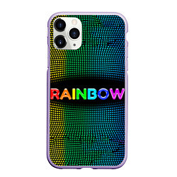 Чехол iPhone 11 Pro матовый Радужные точки - Rainbow, цвет: 3D-светло-сиреневый