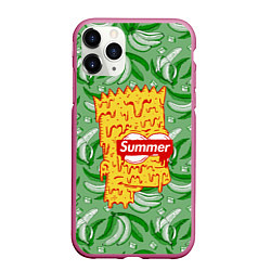 Чехол iPhone 11 Pro матовый Барт Симпсон - Summer, цвет: 3D-малиновый