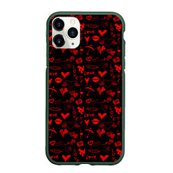 Чехол iPhone 11 Pro матовый Знаки нашей любви, цвет: 3D-темно-зеленый