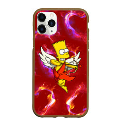Чехол iPhone 11 Pro матовый Барт Симпсон стреляет из лука в сердце